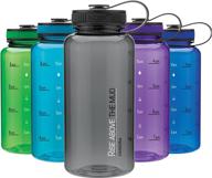 stay hydrated with livinlotus travis wide mouth 34oz water bottle 💧 - time-tracked rise above water tracker, perfect for 3 refills, bpa free+ logo