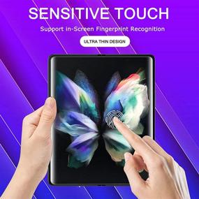 img 2 attached to 📱 Гибкая защитная пленка Milomdoi TPU для экрана Samsung Galaxy Z Fold 3 5G - 2 штуки (для передней и внутренней части), включает 2 штуки защитного стекла для камеры, установка без пузырей, совместима с отпечатком пальца.