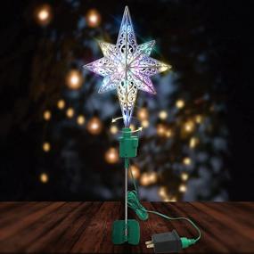 img 3 attached to 🌟 Rainbow Lights Rotating Christmas Tree Topper Star Decoration for Outdoor and Indoor Holiday Party Night