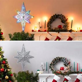 img 2 attached to 🌟 Rainbow Lights Rotating Christmas Tree Topper Star Decoration for Outdoor and Indoor Holiday Party Night