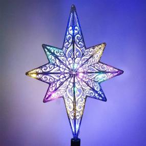 img 4 attached to 🌟 Rainbow Lights Rotating Christmas Tree Topper Star Decoration for Outdoor and Indoor Holiday Party Night