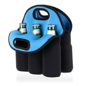 img 4 attached to 🍼 Hipiwe 6 Pack Bottle Can Carrier Tote: Insulated Neoprene Baby Bottle Cooler Bag and More!