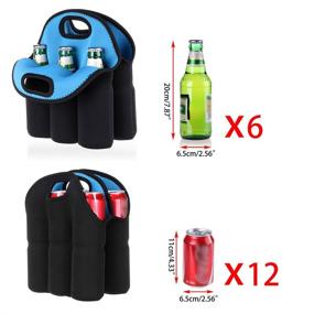 img 2 attached to 🍼 Hipiwe 6 Pack Bottle Can Carrier Tote: Insulated Neoprene Baby Bottle Cooler Bag and More!