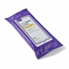 img 3 attached to Medline MSC095100 ReadyBath LUXE Antibacterial Body Cleansing Cloth Wipes, Scented, Extra Thick Wipes - 8 Count Pack, 24 Packs