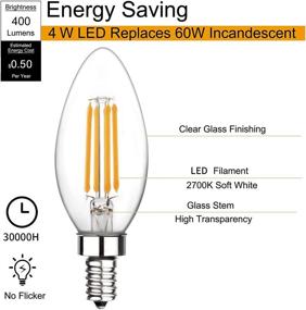 img 1 attached to 💡 Superior Svater Equivalent Candelabra Filament Non Dimmable: A High-Performance Lighting Solution