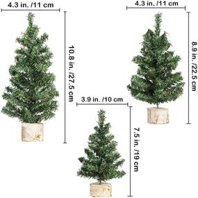 img 3 attached to 🎄 Winlyn 3 Pack Mini Canadian Pine Trees: Festive Artificial Miniature Christmas Trees for Tabletop Decor and Centerpiece Displays