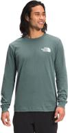 👕 stylish and versatile: north face men's longsleeve balsam green clothing, t-shirts & tanks logo