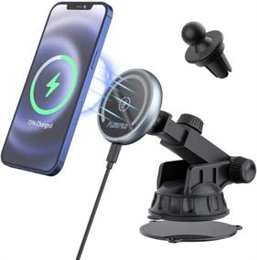 img 4 attached to 🔌 15W Fast Charging Magnetic Wireless Car Charger for iPhone 13/13Pro/13 Pro Max/13 Mini/iPhone 12/12 Pro/12 Pro Max/12 Mini - Car Windshield Dashboard Air Vent Car Phone Holder Charger