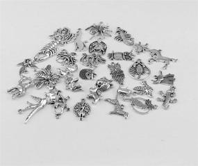 img 1 attached to 🐾 Crafty Creativity Unleashed: Explore Yueton's 60pcs DIY Assorted Animal Pattern Pendant Charms for Jewelry Making and Crafting Fun