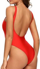 img 3 attached to Dixperfect Baywatch Inspired Piece Swimsuit RED Birthday Women's Clothing in Swimsuits & Cover Ups