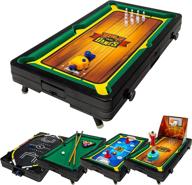 ultimate indoor game set: franklin sports table top sports game - 5-in-1 sports center for tabletop soccer, basketball, hockey, bowling + pool логотип