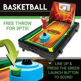 img 1 attached to Ultimate Indoor Game Set: Franklin Sports Table Top Sports Game - 5-in-1 Sports Center for Tabletop Soccer, Basketball, Hockey, Bowling + Pool