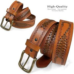 img 2 attached to Tanned Western Genuine Leather Tooled Women's Accessories