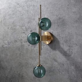 img 3 attached to 🌍 JiuZhuo Mid-Century Modern Clear Glass Indoor Wall Lamp Fixture - Decorative 3-Light Globe Wall Sconce in Green