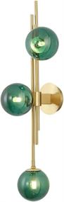 img 4 attached to 🌍 JiuZhuo Mid-Century Modern Clear Glass Indoor Wall Lamp Fixture - Decorative 3-Light Globe Wall Sconce in Green