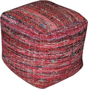 img 4 attached to 🔴 Stylish and Versatile: Christopher Knight Home Harris Fabric Pouf in Striking Red