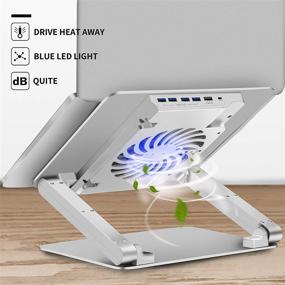 img 2 attached to 🔥 SOUNDANCE Laptop Cooling Pad: Low-Noise Fan, USB Hubs, Prevent Overheating, Ergonomic Stand for 17” Gaming Notebook, Aluminum