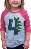 🦖 dinosaur spikes 4th birthday shirt for boys: celebrate your 4 year old birthday boy with dino four t-shirt raglan tee logo