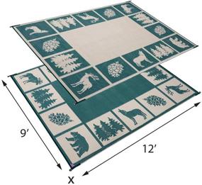 img 3 attached to 🏕️ Reversible Outdoor Patio Camping Hunter RV Mat - Green/Beige, 9x12 Feet