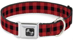 img 4 attached to 🐕 Buckle-Down Buffalo Plaid Black/Red Seatbelt Dog Collar