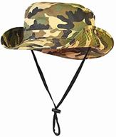 🧢 fishman cap packable sun hat bucket for boys in camouflage - suggested for 7-14 years old kids (camo-1, 56cm) logo