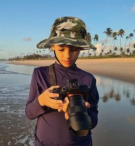 img 2 attached to 🧢 Fishman Cap Packable Sun Hat Bucket for Boys in Camouflage - Suggested for 7-14 Years Old Kids (Camo-1, 56cm)