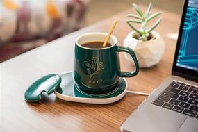 img 3 attached to ☕️ Keep Your Coffee Warm at Your Desk with the Coffee Mug Warmer and Cup Set - Perfect for Office or Home Use, Auto Shut Off Feature, USB Cable, Ideal Christmas/Birthday Gift