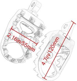 img 3 attached to Широкие ножки для подножек CNC с поворотом на 360°. Стиль чоппера/боббера для Harley Dyna Fatboy Sportster Iron 883 (красные)