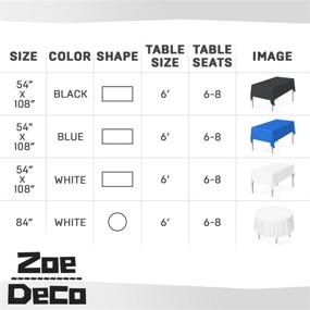 img 1 attached to 🖤 Zoe Deco Plastic Tablecloth Black: Add Elegance and Durability to Your Table!