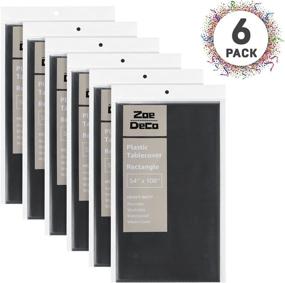 img 3 attached to 🖤 Zoe Deco Plastic Tablecloth Black: Add Elegance and Durability to Your Table!