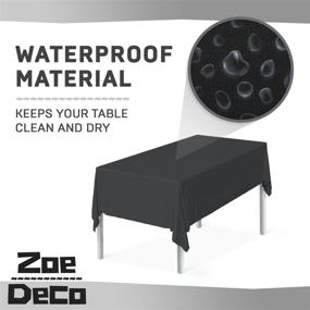 img 2 attached to 🖤 Zoe Deco Plastic Tablecloth Black: Add Elegance and Durability to Your Table!