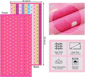 img 1 attached to 🛁 Premium Quality ORIGINAL KIDS Bath Time Sugar and Spice Set of 4 Towels, 26x50 inch, Pink Multicolor, 630GSM Cotton Towels For Kids