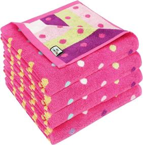 img 4 attached to 🛁 Premium Quality ORIGINAL KIDS Bath Time Sugar and Spice Set of 4 Towels, 26x50 inch, Pink Multicolor, 630GSM Cotton Towels For Kids