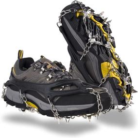 img 4 attached to ❄️ OuterStar Traction Cleats Ice Snow Grips with 18 Stainless Steel Spikes - Anti-Slip Crampons Footwear