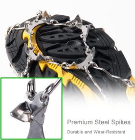 img 2 attached to ❄️ OuterStar Traction Cleats Ice Snow Grips with 18 Stainless Steel Spikes - Anti-Slip Crampons Footwear