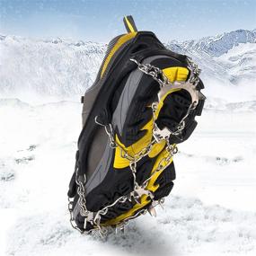 img 3 attached to ❄️ OuterStar Traction Cleats Ice Snow Grips with 18 Stainless Steel Spikes - Anti-Slip Crampons Footwear