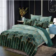 🛏️ marble geometric comforter set - lovinsunshine bedding collection, green geometric pattern, twin size, 2 piece microfiber comforter set logo