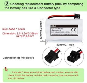 img 2 attached to 3-Pack iMah BT-446 BT-1005 Battery: Uniden TXC146 TXC400 TXC580 Compatible Handset Phone Battery, DC 3.6V Ni-MH