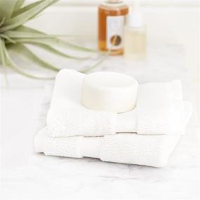 img 3 attached to 👕 Amazon Brand – Pinzon Heavyweight Luxury Cotton Washcloths - 2-Pack, 12 x 12 Inch, White