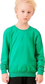 img 4 attached to 👕 Cute & Comfortable ALALIMINI Boys & Girls Crewneck Sweatshirts - Solid Cotton Long Sleeve Pullover Tshirts for Toddler Kids