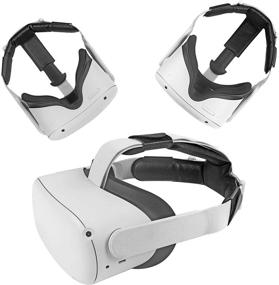 img 4 attached to 🌟 Подушка снижающая гравитацию и давление для головной повязки Oculus Quest 2 - Подушка Topcovos с удобной поверхностью из искусственной кожи и мягкой пеной - Оптимизирована для аксессуаров гарнитуры Oculus Quest 2.