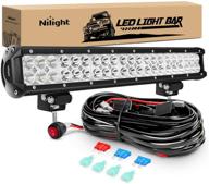 nilight - led-панель освещения zh006, 20 дюймов, 126 вт, комбинированный свет прожекторов и флудовых огней для бездорожья: надежные характеристики с набором проводов, гарантия 2 года логотип
