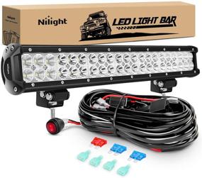 img 4 attached to Nilight - LED-панель освещения ZH006, 20 дюймов, 126 Вт, комбинированный свет прожекторов и флудовых огней для бездорожья: надежные характеристики с набором проводов, гарантия 2 года