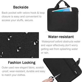 img 1 attached to 💼 VOOVA 13 13.3 Inch Laptop Sleeve Case Bag Compatible with MacBook Air/Pro 13, Surface Laptop/Book 4 3 2 13.5, HP Dell XPS 13 Chromebook – Upgrade Protective Computer Carrying Briefcase with Strap, Black