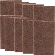 🧽 non-scratch, heavy duty xl brown scouring pads - 10 pack of scrubber tools for cleaning stainless steel pots, pans, grills, griddles, outdoor railings, and tiles logo