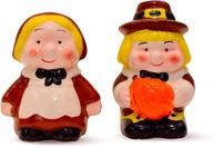 holiday salt and pepper shakers - pilgrim couple ceramic set for holiday decor by barclay’s buys logo