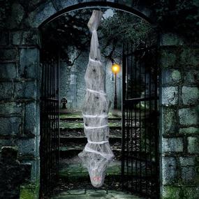 img 4 attached to 🕷️ Spine-Chilling MerLerner Cocoon Corpse: 70'' Outdoor Halloween Decorations with Spider Webbing, Haunted House Props, and Easy Storage
