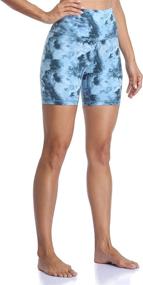 img 2 attached to 🩲 YUNOGA High Waisted Yoga Short with 6" Inseam: Performance Athletic Biker Shorts for Women