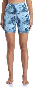 img 3 attached to 🩲 YUNOGA High Waisted Yoga Short with 6" Inseam: Performance Athletic Biker Shorts for Women