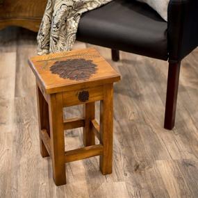 img 3 attached to 🌲 18 Inch End Table: Handcrafted from Acacia Hardwood with Exquisite Pinecone Carving